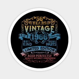 56 Years old Vintage 1966 Limited Edition 56th Birthday Magnet